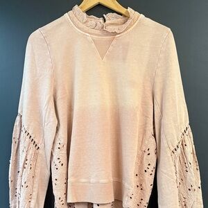 Fate Blush Lace Trim Sweatshirt